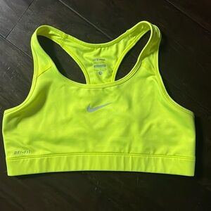 Neon yellow Nike sports bra